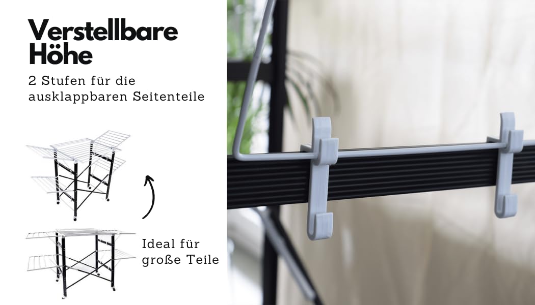 Loving Home® Faltbarer Wäscheständer, Standtrockner, Wäschetrockner Turm 175 x 83 x 112 cm mit Rollen, belastbar bis 35 kg, Trockenlänge 21 m