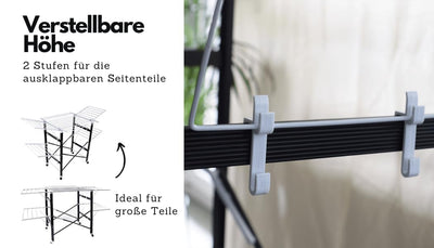 Loving Home® Faltbarer Wäscheständer, Standtrockner, Wäschetrockner Turm 175 x 83 x 112 cm mit Rollen, belastbar bis 35 kg, Trockenlänge 21 m