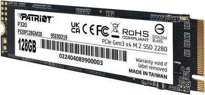 Patriot P320 128GB Interne SSD - NVMe PCIe Gen 3x4 - M.2 2280 - Solid State Drive - P320P128GM28
