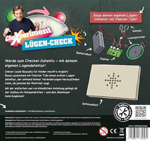 FRANZIS 67258 - CheXperiment - Lügen Check - Baue zusammen mit Checker Tobi deinen eigenen Lügendetektor!