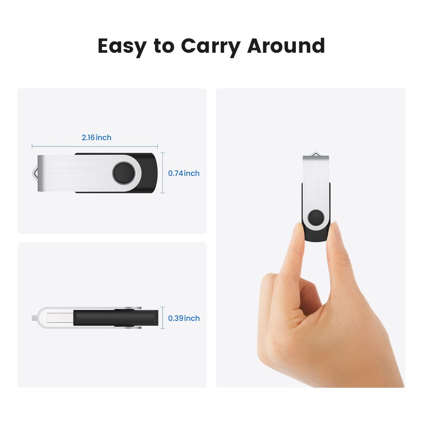 KOOTION USB Sticks 64GB USB 2.0 5 Stück Set Speicherstick USB 64G 5er Pack USB-Flash-Laufwerk Bunt Memory Sticks Metall Datenspeicher Stick Silikon 5 STK Mehrfarbig: Schwarz, Weiß, Rot, Gelb, Lila