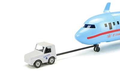 siku 5402, Verkehrsflugzeug mit Zubehör, Kunststoff, Hellblau, Viele Funktionen, Kombinierbar mit siku-Modellen in unterschiedlichen Maßstäben