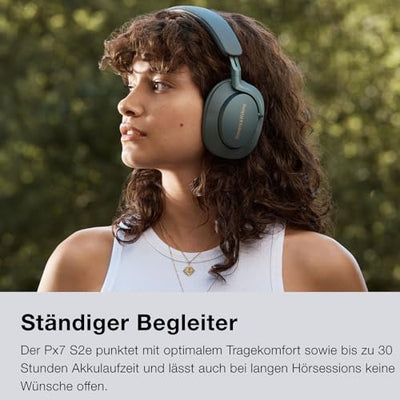 Bowers & Wilkins PX7 S2e Over-Ear-Kopfhörer mit Geräuschunterdrückung, kabellos, Qualcomm aptX™ Adaptive und Schnellladung, 30 Stunden Wiedergabe, sechs integriertes Mikrofon - Rubinrot