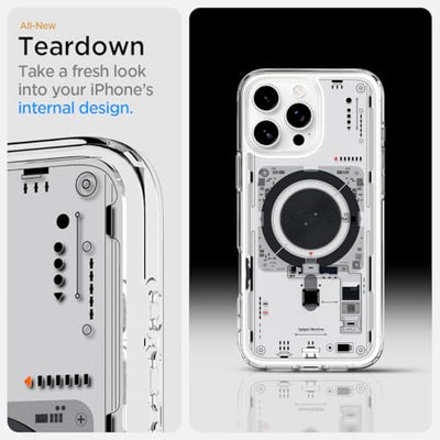 Spigen für iPhone 16 Pro Hülle [Anti-Yellowing] Ultra Hybrid MagFit Case Handyhülle Transparent Dünn Slim Kompatibel mit MagSafe -Neo One