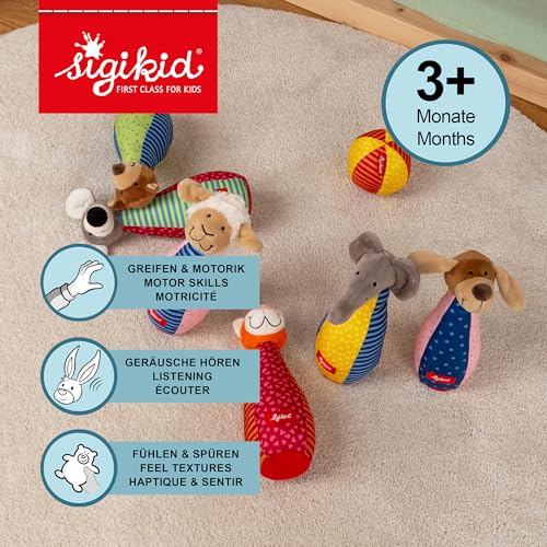 SIGIKID 49520 Kegelspiel Soft PlayQ Mädchen und Jungen Babyspielzeug empfohlen ab 3 Monaten mehrfarbig