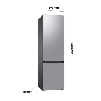 Samsung Kühl-Gefrier-Kombination, Kühlschrank mit Gefrierfach, 203 cm, 390 l Gesamtvolumen, 114 l Gefrierteil, AI Energy Mode, Edelstahl-Look, RL38C600CSA/EG