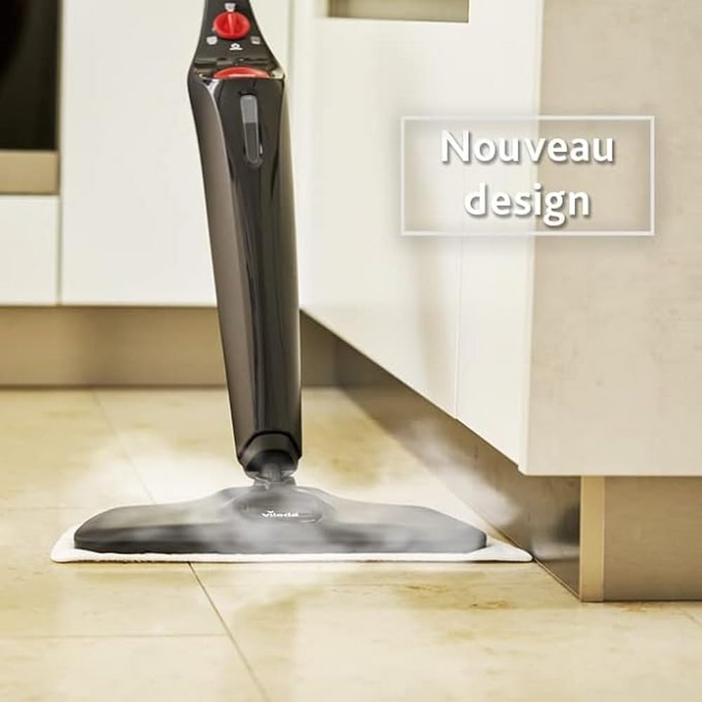 Vileda Steam Plus XXL Dampfreiniger mit PowerPad, hygienische Bodenreinigung von großen Flächen, entfernt bis zu 99,9% der Bakterien und Viren, für alle Böden, Eco-Verpackung