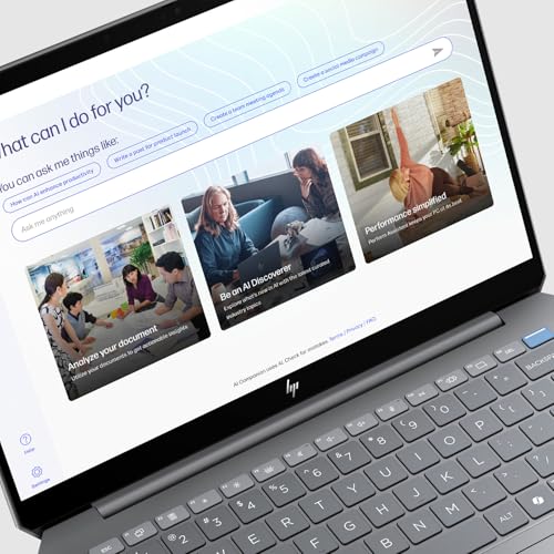 HP OmniBook Ultra Next Gen AI Laptop | AMD Ryzen AI 9 HX 375 mit dedizierte NPU für KI | 55 NPU TOPS | Copilot+ PC | 14" 2,8K IPS Touchscreen 400 Nits | 32 GB RAM | 1TB SSD | QWERTZ | Win11 | Silber