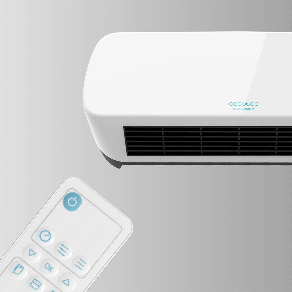 Cecotec Keramisches Wandheizgerät ReadyWarm 5200 Box Ceramic. 2000W, LED-Bildschirm und Fernbedienung, Temperaturregler mit zwei Leistunfsstufe un 3 Betriebsarten, Timer, 20 m2