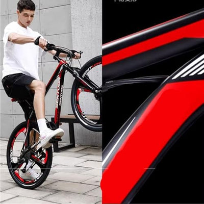 Mountainbike 24/26 Zoll 27 Gang Offroad Scheibenbremse Stoßdämpfung Geeignet für Jugendliche Studenten und Erwachsene E,24 inch - 24 Speed
