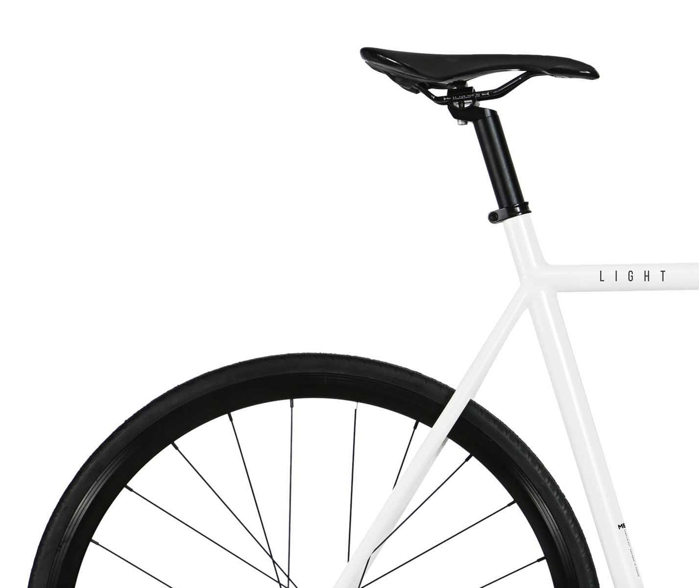 FabricBike Light PRO - Fixed Gear Fahrrad, Single Speed Fixie Starre Nabe, Aluminium Rahmen und Gabel, Räder 28", 6 Farben, 3 Größen, 8.45 kg (Größe M) (L-58cm, Light Pro Glossy White)