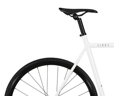 FabricBike Light PRO - Fixed Gear Fahrrad, Single Speed Fixie Starre Nabe, Aluminium Rahmen und Gabel, Räder 28", 6 Farben, 3 Größen, 8.45 kg (Größe M) (L-58cm, Light Pro Glossy White)