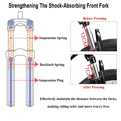 Wmmner . 26 Zoll Mountainbike für Erwachsene, Männer, Frauen, Mountainbikes, Hartschale, rutschfest, 24 Gänge, mit Federung vorne, Doppelscheibenbremse in A