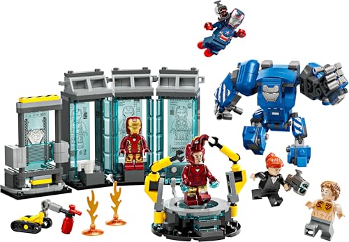 LEGO Marvel Iron Mans Labor: Halle der Rüstungen - Superhelden Spielzeug mit Einer Mech Figur, 5 Minifiguren inkl. Aldrich Killian - Avengers Geschenk für Jungen und Mädchen ab 8 Jahren 76315