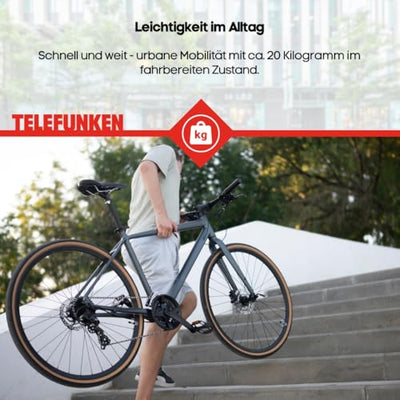 TELEFUNKEN E-Bike Herren 28 Zoll, Elektrofahrrad Hinterradmotor, 7-Gang Kettenschaltung, Hydr. Scheibenbremsen - Pedelec Urban-Bike, UH210