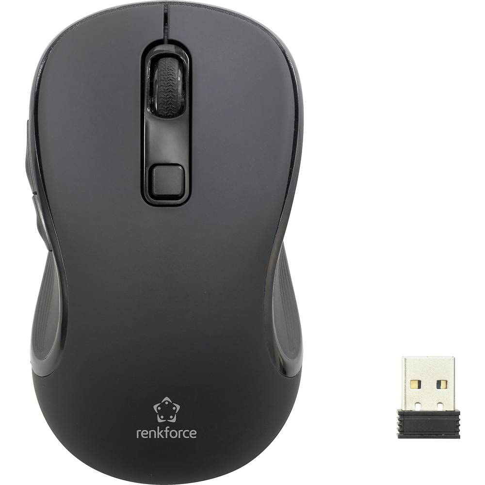 Renkforce RF-KMC-520 Kabellos Tastatur, Maus-Set Multimediatasten Deutsch, QWERTZ Black