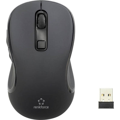Renkforce RF-KMC-520 Kabellos Tastatur, Maus-Set Multimediatasten Deutsch, QWERTZ Black