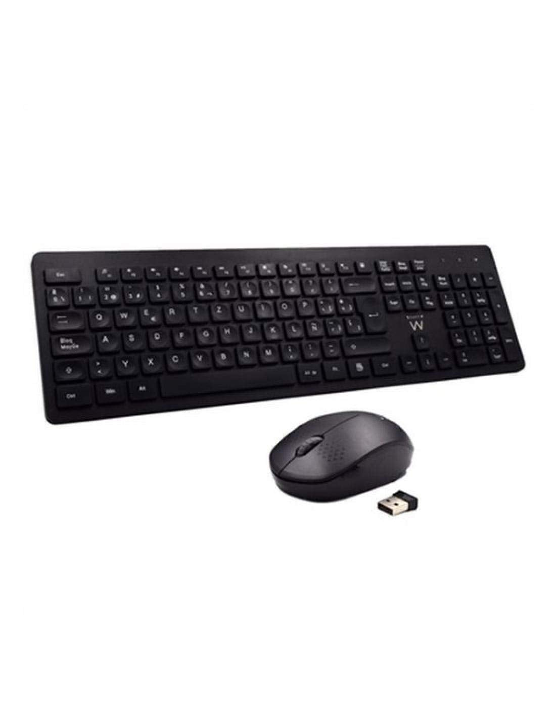 Toetsenbord en draadloze muis Ewent EW3256 2.4 GHz Zwart (S0224814)