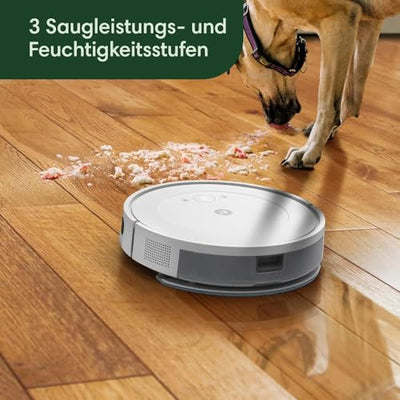 iRobot Roomba Combo Essential Saug- und Wischroboter (Y0112), leistungsstarkes Saugen und Wischen, 4-Stufen-Reinigungssystem, 3 Saugstufen, Spot-Cleaning, steuerbar über App, Tasten oder Sprache, Weiß