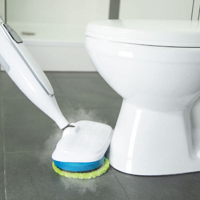 Livington Steam Twister weiß - rotierender Dampfreiniger inkl. Zubehör - Dampfbesen & Handdampfreiniger - Entfernt bis zu 99,9% der Bakterien - elektrischer Bodenwischer mit Wassertank