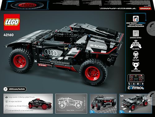 LEGO 42160 Technic Audi RS Q e-tron, ferngesteuertes Rallye-Auto-Spielzeug, Dakar-Rallye-Geländewagen, App-gesteuerter RC mit Control+, Geschenk für Jungen, Mädchen und Fans ab 10 Jahren zum Bauen