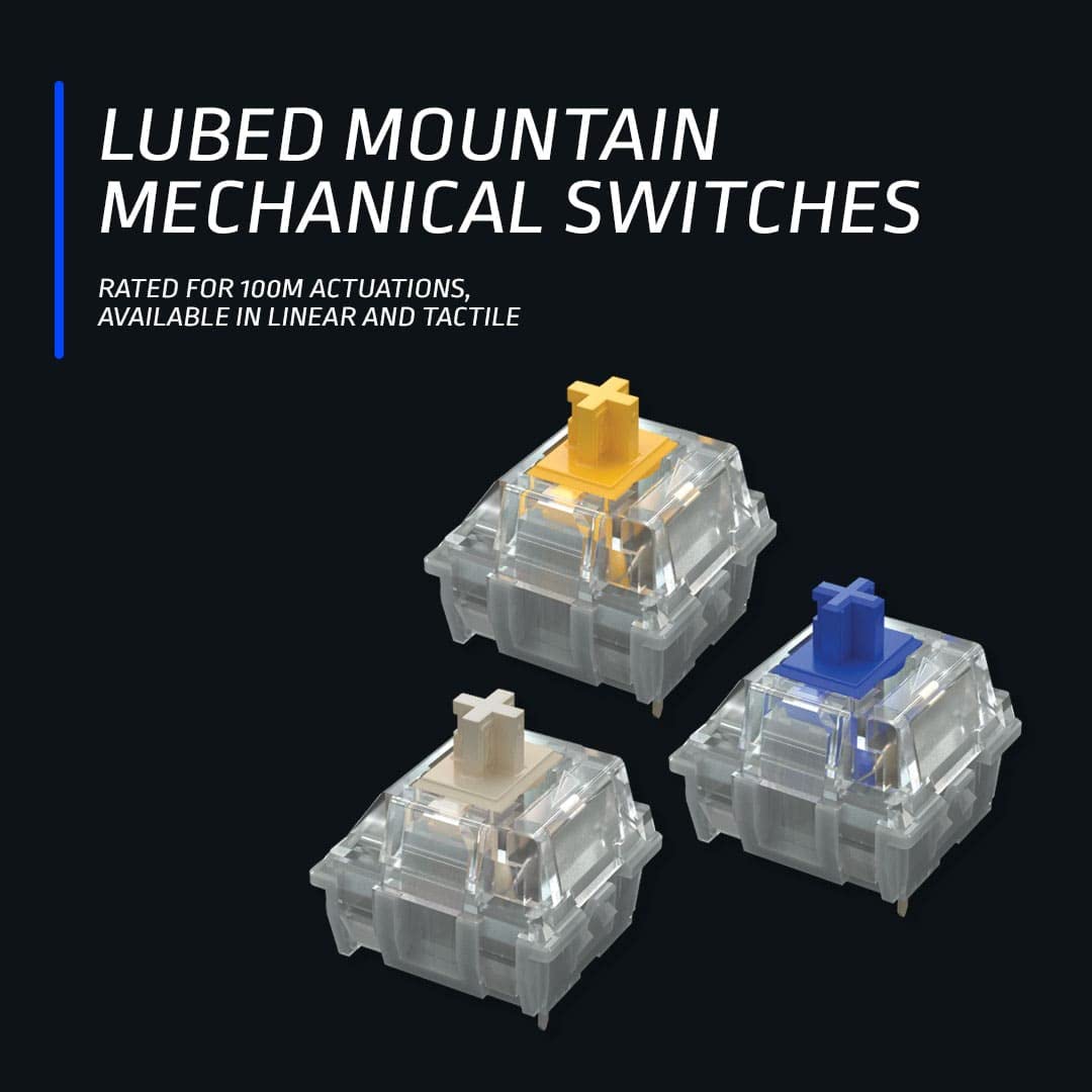 Mountain Gaming Tastatur Mechanische “Everest 60” - US ANSI - RGB Gaming Keyboard - Mechanische Gaming Tastatur mit Hot-Swap-fähige mechanische Switches, PBT Keycaps, UVM