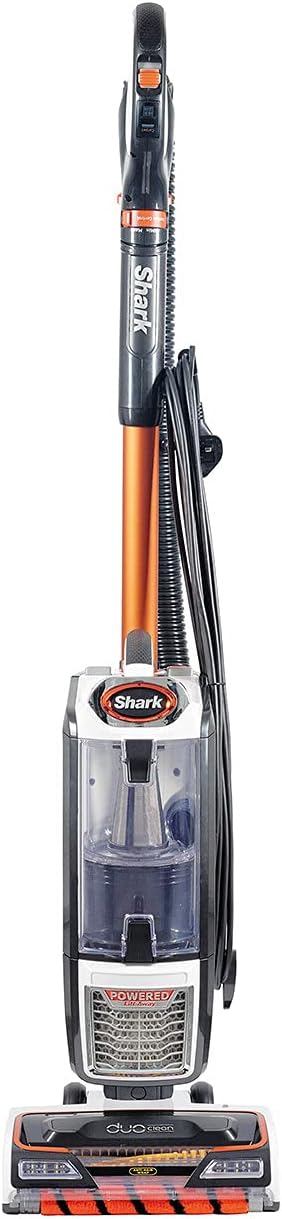 Shark Staubsauger 0,83L mit Anti-Hair-Wrap-Technologie, DuoClean- Staubsauger mit Powered Lift-Away und Polster- & Fugendüsen, 8m Netzkabel, Kohle/Orange NZ801EU, 29-30