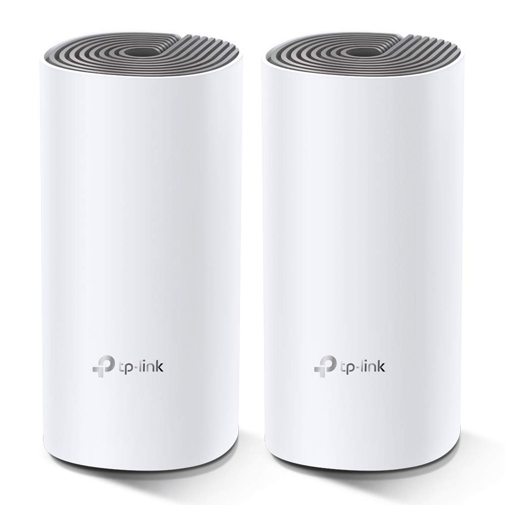 TP-Link Deco E4 Mesh WLAN Set (2er Pack), AC1200 Dual Band Router & Repeater (Reichweite bis zu 260m², ideal für große Häuser mit mehreren Geräten, 4x 100Mbit/s Ports) weiß