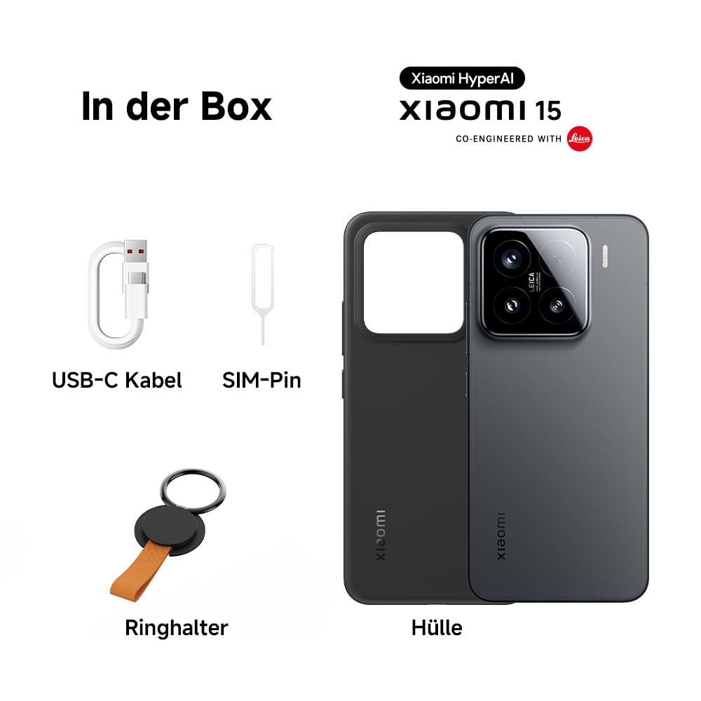 Xiaomi 15 Smartphone, 12+512GB, Weiß, Handy ohne Vertrag, 50MP Leica Kamera, 120Hz WQHD+ AMOLED Display, Snapdragon 8 Elite, 5240mAh, 90W HyperCharge, Xiaomi Hyper AI, Dual-SIM