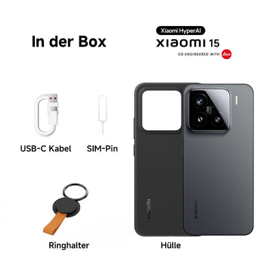 Xiaomi 15 Smartphone, 12+512GB, Weiß, Handy ohne Vertrag, 50MP Leica Kamera, 120Hz WQHD+ AMOLED Display, Snapdragon 8 Elite, 5240mAh, 90W HyperCharge, Xiaomi Hyper AI, Dual-SIM