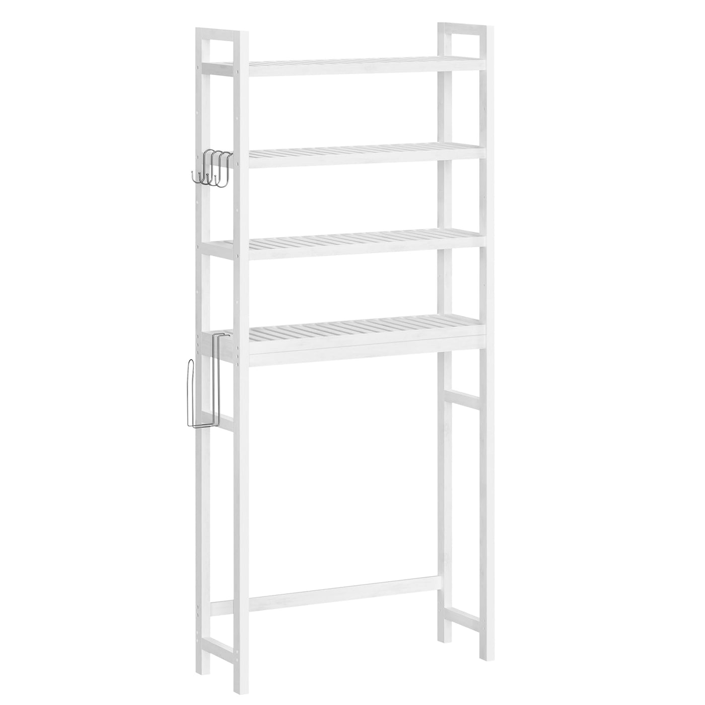 SONGMICS Toilettenregal, Badezimmerregal, 4-stöckiges Badregal, verstellbare Ablagen, platzsparend, geeignet für die meisten Toiletten, wolkenweiß BTS041W01