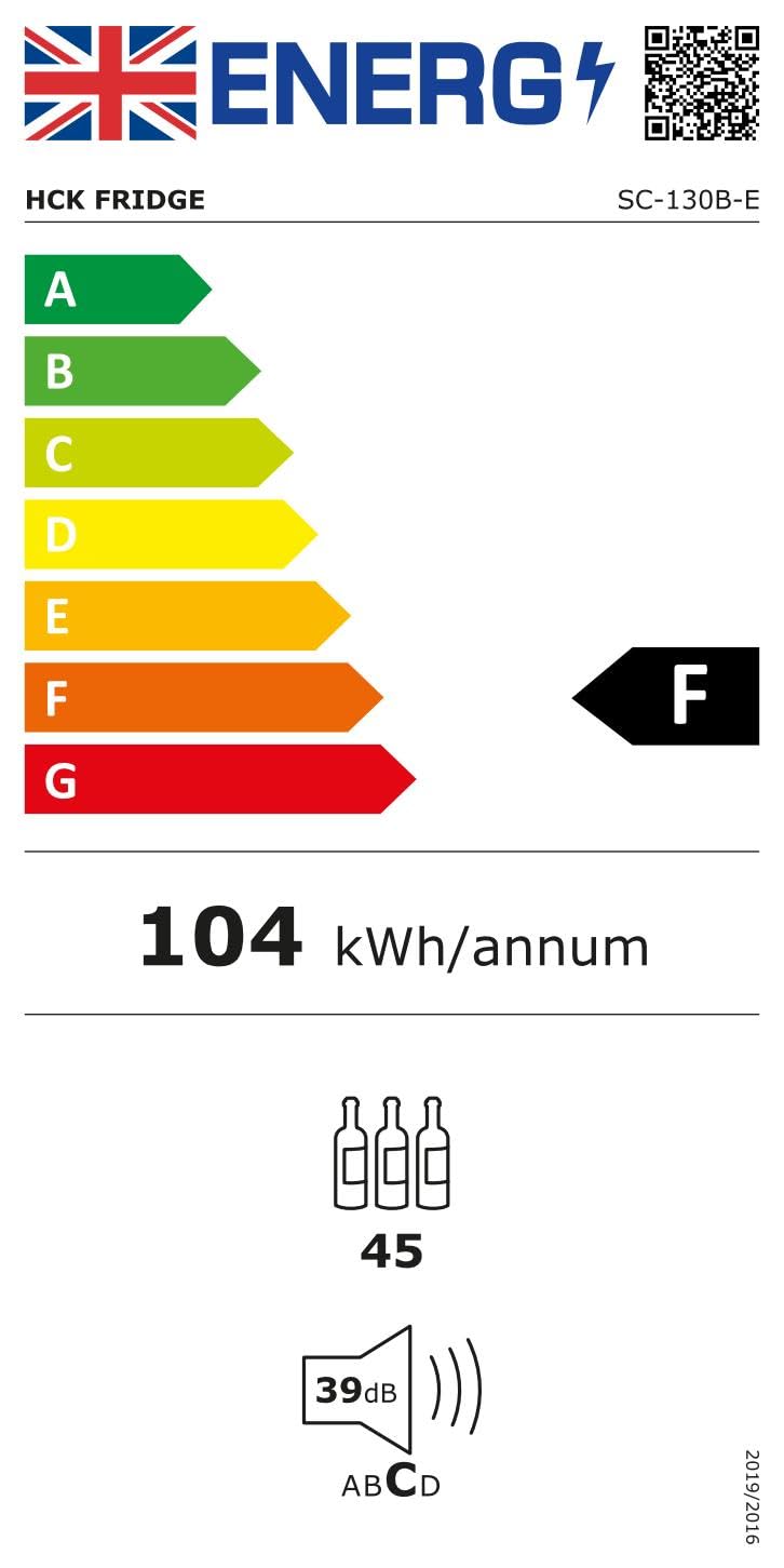 HCK 115 Liter Weinkühlschrank für 48 Flaschen, 4-22°C Weinkühlschränke Flaschenkühlschrank, Getränkekühlschrank mit Glastür, Geräuscharmer Weinschrank, Frostfreie Glastür, Vollglas-Touchpanel, Schwarz