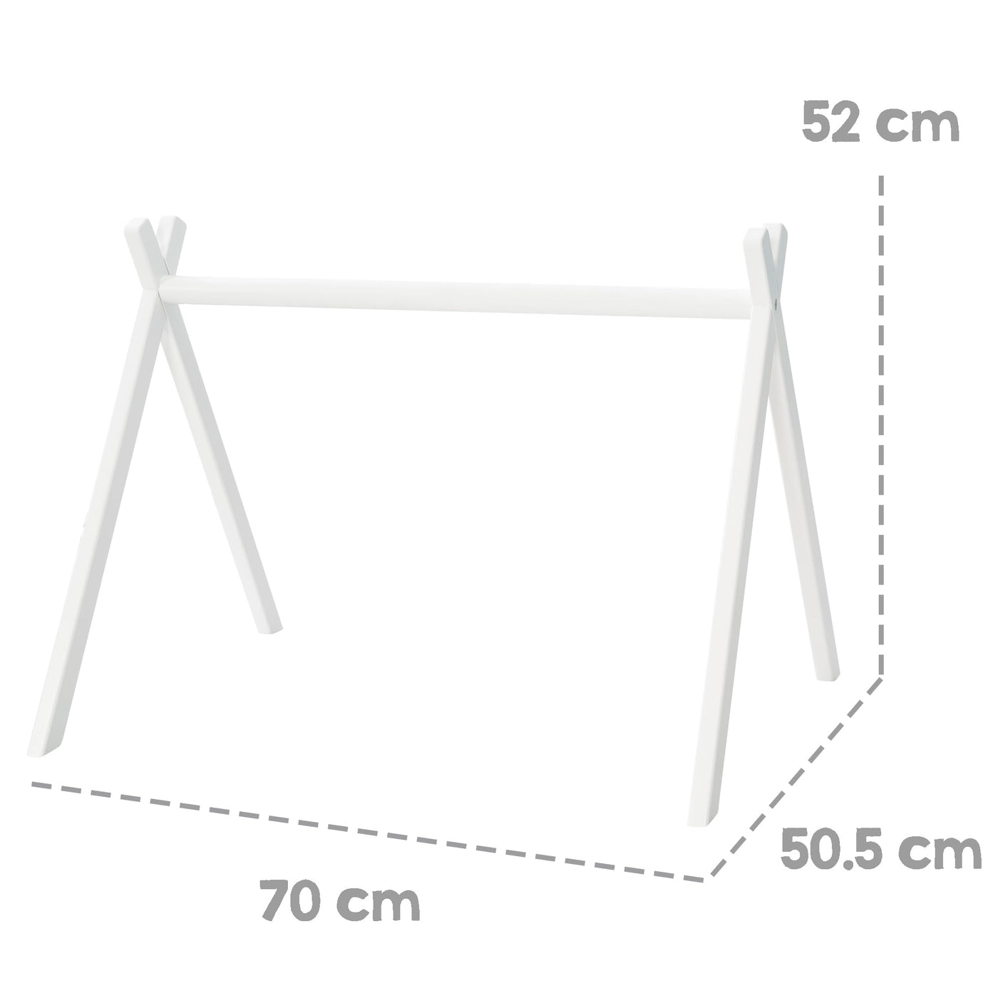 roba Baby-Spielbogen nach Montessori - Baby Gym & Activity Center aus Holz weiß lackiert - Spieltrapez ab 3 Monaten zum Anhängen von Spielsets