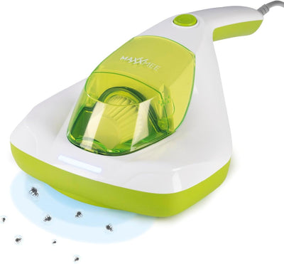 MAXXMEE Milben-Handstaubsauger inkl. Anti-Milben Spray | Antimilben-Sauger mit UV-C Licht, vernichtet 99,9% der Milben | Matratzensauger inkl. HEPA Filter und 250ml Staubbehälter [Limonengrün]