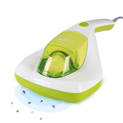 MAXXMEE Milben-Handstaubsauger inkl. Anti-Milben Spray | Antimilben-Sauger mit UV-C Licht, vernichtet 99,9% der Milben | Matratzensauger inkl. HEPA Filter und 250ml Staubbehälter [Limonengrün]