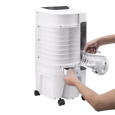 JUNG LIFETIME DAY Klimaanlage Mobil ohne Abluftschlauch, mit Fernbedienung, Timer, 3in1 - Luftkühler, Luftreiniger, Luftbefeuchter, Mobile Ventilator mit Wasserkühlung, Mobiles Klimagerät leise