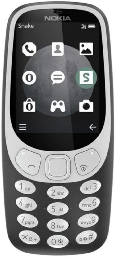 Nokia 3310 2G Mobiltelefon (2,4 Zoll Farbdisplay, 2MP Kamera, Bluetooth, Radio, MP3 Player, Single Sim) grau
