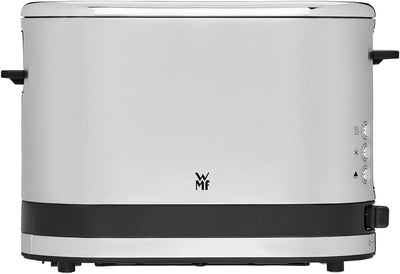 WMF Küchenminis 1-Scheiben Toaster Langschlitz XXl-Toast, Mini Toaster mit Brötchenaufsatz 7 Bräunungsstufen Überhitzungsschutz 600W Edelstahl matt