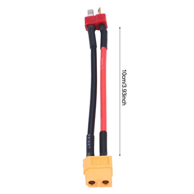 2 Stück XT60 auf T-Stecker-Adapter-Anschlusskabel 14 AWG mit 10 cm Draht für RC-Ladegerät (T-Stecker männlich auf XT60 weiblich)