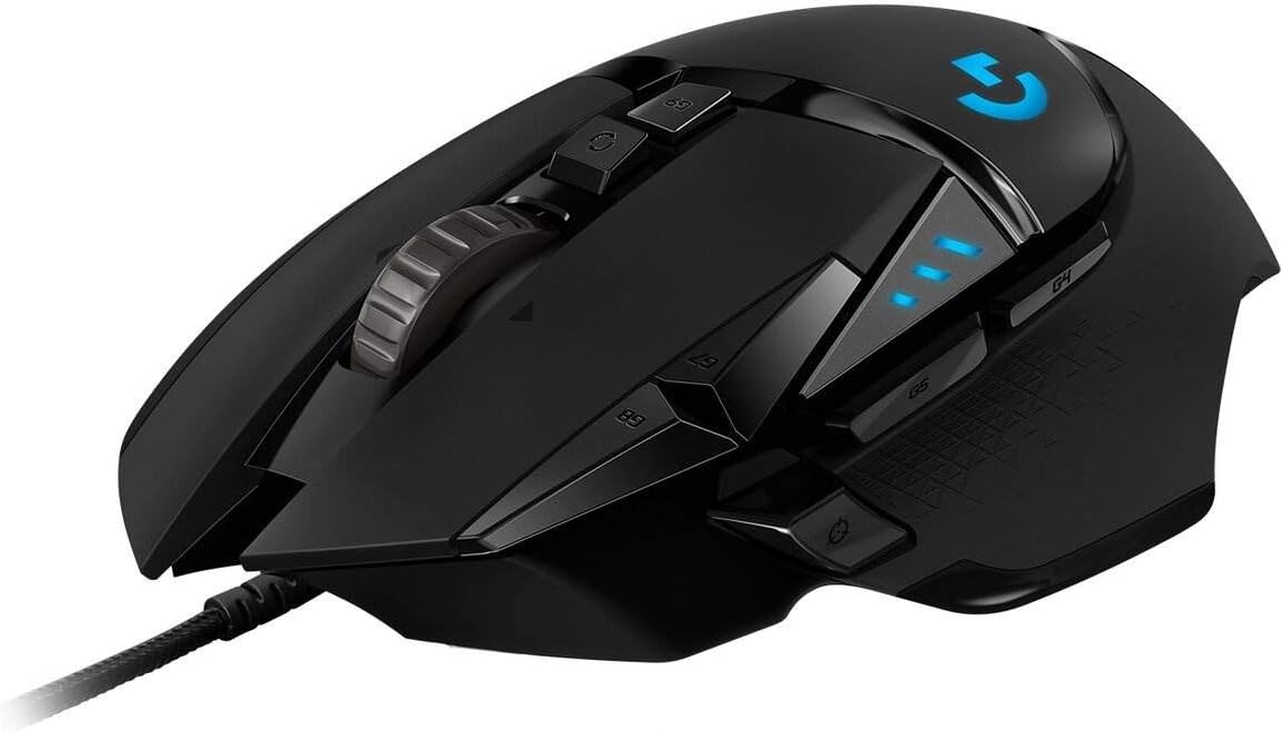 Logitech G502 HERO High-Performance Gaming-Maus mit HERO 25K DPI optischem Sensor, RGB-Beleuchtung, Gewichtstuning, 11 programmierbare Tasten, anpassbare Spielprofile, PC/Mac - Schwarz