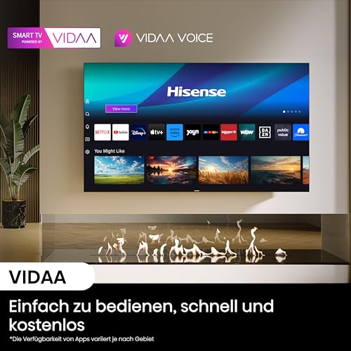 Hisense 55U6NQ 139 cm (55 Zoll) Fernseher 4K Mini LED ULED HDR Smart TV, 60Hz, HDMI 2.0, Game Mode Plus, Dolby Vision & Atmos, Bluetooth, Alexa Built-in, Anthrazit, [2024]