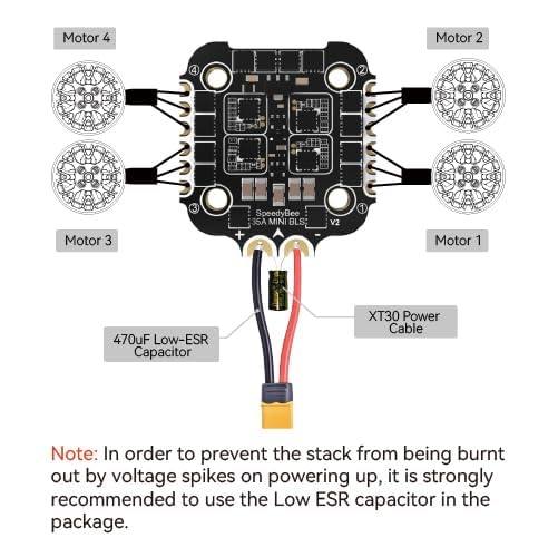 SPEEDY BEE F405 Mini Flight Controller Stack: 20x20mm Platine mit integriertem Bluetooth und 35A BLHeli_S 4in1 ESC - Drahtlose Abstimmung unterstützt, Kompatibel mit 3-6S Stromversorgung