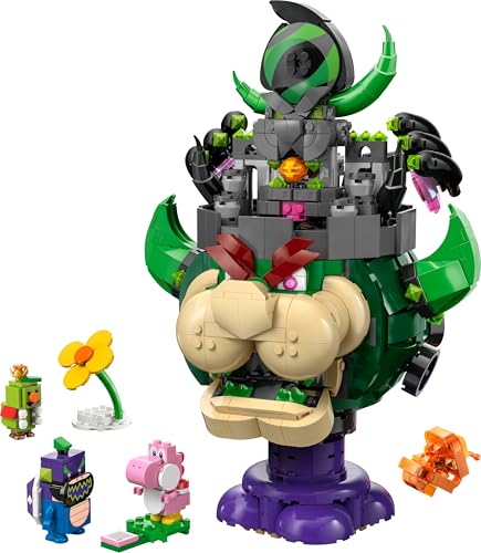 LEGO Super Mario Prinz Florian & Schloss Bowser - Interaktives Spielzeug mit 4 Figuren - Pinker Yoshi & Stand zum Spielen & Ausstellen - Gamer Geschenk für Jungen & Mädchen ab 9 Jahren - 72042