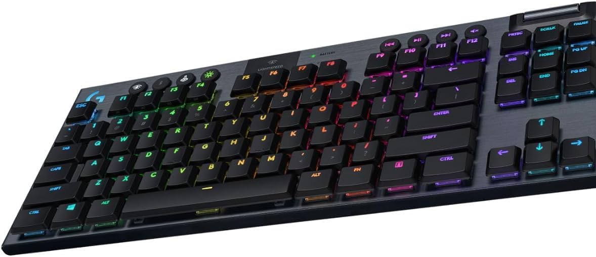 Logitech G915 LIGHTSPEED TKL Tenkeyless kabellose mechanische Gaming-Tastatur, Taktiler GL-Tasten-Switch, LIGHTSYNC RGB, Ultraschlankes Design, 40+ Stunden Akkulaufzeit, Deutsches QWERTZ-Layout-Carbon