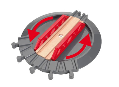 BRIO World 33736 Großer Ringlokschuppen mit Drehscheibe - Zubehör Holzeisenbahn - Kleinkinderspielzeug empfohlen ab 3 Jahren