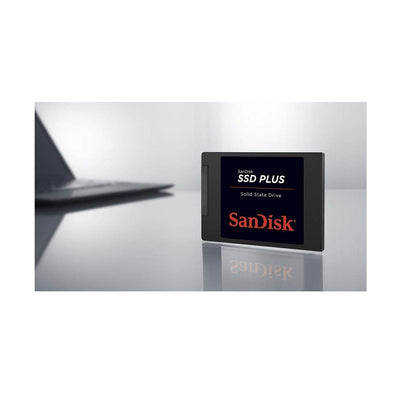SanDisk SSD Plus interne SSD Festplatte 480 GB (schnelleres Hoch,-Herunterfahren und Laden, Lesegeschwindigkeit 535 MB/s, Schreibgeschwindigkeit 445 MB/s, stoßfest), Festkörper-Laufwerk