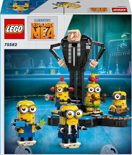 LEGO Ich – Einfach unverbesserlich 4 Gru und die Minions Steinen, tanzende Spielzeug-Filmfiguren zum Bauen, Spielen und Ausstellen, Geschenk für Jungen und Mädchen 75582