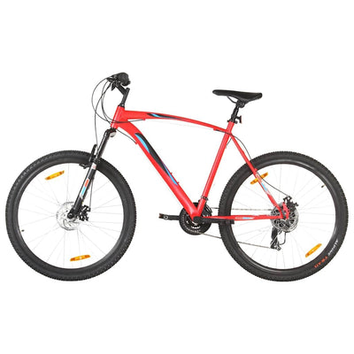 vidaXL Mountainbike 21 Gang 29 Zoll Rad mit Kettenwechsler Scheibenbremsen Schnellspann-Sattelstützenklemme Fahrrad Sportfahrrad 53cm Rahmen Rot