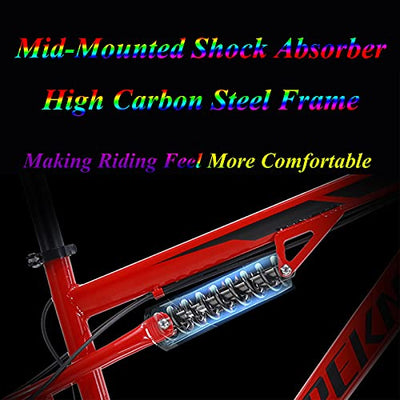 MEVZHH Mountainbikes, 26 Zoll Fat Tire Hardtail Mountainbike, Doppelfederungsrahmend Federgabel All Terrain Mountainfür Männer Frauen/30 Geschwindigkeit/Orae 5 Gesprochen