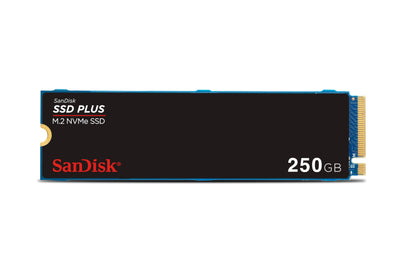 SanDisk SSD PLUS M.2 NVMe SSD 250 GB (M.2 2280, PCIe Gen 3.0, einfache Installation, Western Digital Dashboard, 3 Jahre Garantie)